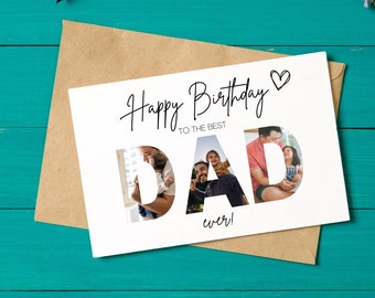 Dad Birthday Card with Photo, Funny Fathers Day Card, Dad Greeting Card, Father Card, Card For Dad, Editable Canva Template, Personalized