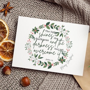 Bearbeitbare religiöse Weihnachtskarten mit Foto, christliche Karte Canva-Vorlage, druckbare personalisierte sofort-Download, Bibel-Verskarte