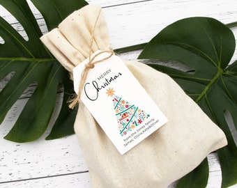 Druckbare Weihnachtsgeschenkanhänger, Urlaub Favor Tags, Frohe Weihnachten Tags, Etiketten, Sofort Download, Bearbeitbare Vorlage, Weihnachtsbaum