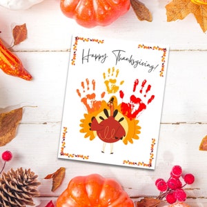 Manualidad de Acción de Gracias para imprimir con la mano, manualidad de Acción de Gracias hecha a mano para mamá, para abuela, para papá, regalo de bricolaje para niños, descarga instantánea en PDF
