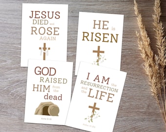 Paaskaarten met teksten: set christelijke bijbelteksten (digitale download)