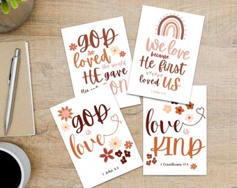 Cartes imprimables de la Saint-Valentin : verset de la Bible chrétienne (téléchargement instantané)