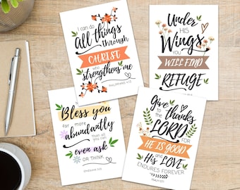 Printable Scripture Greeting Cards, Greeting Cards, Christian Bible Verse Cards, Motivational Encouragement Cards, Instant Download