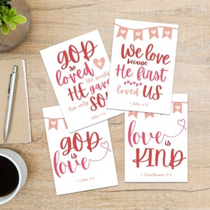 Scripture Valentine Cards, Printable Valentine Cards, Christian Valentine Cards, Bible Verse Valentine Cards, Classroom Valentine, Download