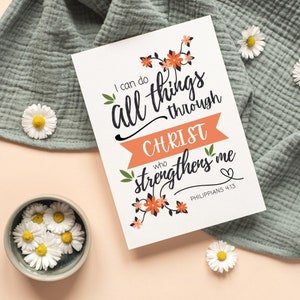 Carte d'anniversaire chrétienne pliée, carte d'anniversaire à téléchargement immédiat, carte de motivation d'encouragement, carte d'anniversaire inspirante, verset de la Bible