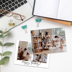Papa Geburtstagskarte mit Foto, druckbare Vatertagskarte, Papa Grußkarte, Vaterkarte, Karte für Papa, bearbeitbare Canva-Vorlage, personalisiert