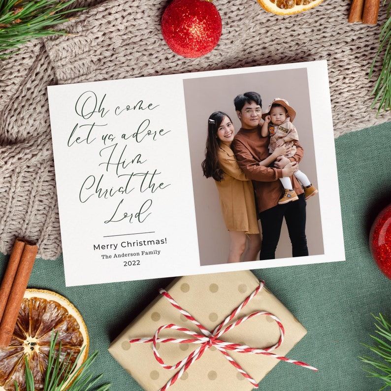 Religious Christmas Cards With Photo Christian Christmas Card Etsy