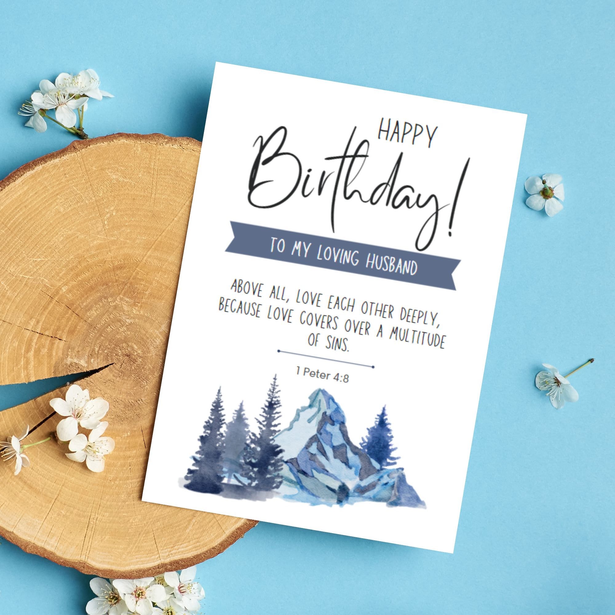 Printable Birthday Card for Husband, Scripture Birthday Card for Him ...