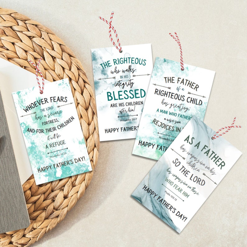 Scripture Father's Day Gift Tags, Printable Father's Day Gift Tags ...