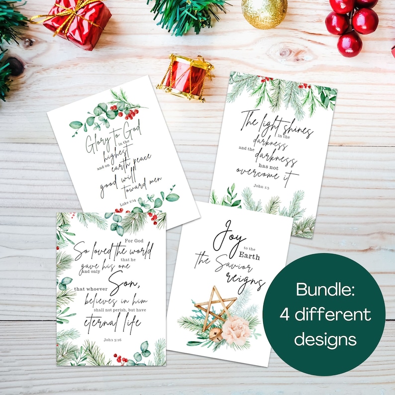 Printable Christian Christmas Greeting Cards, Scripture Cards ...