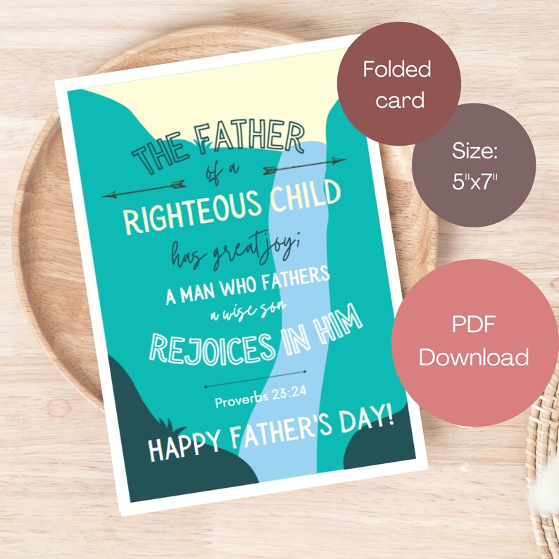 Scripture Father's Day Cards: Christian Bible Verse Set (digital ...