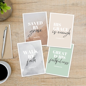 Cartes de voeux imprimables avec écriture sainte, cartes de voeux, versets de la Bible chrétienne, cartes d'encouragement, téléchargement immédiat