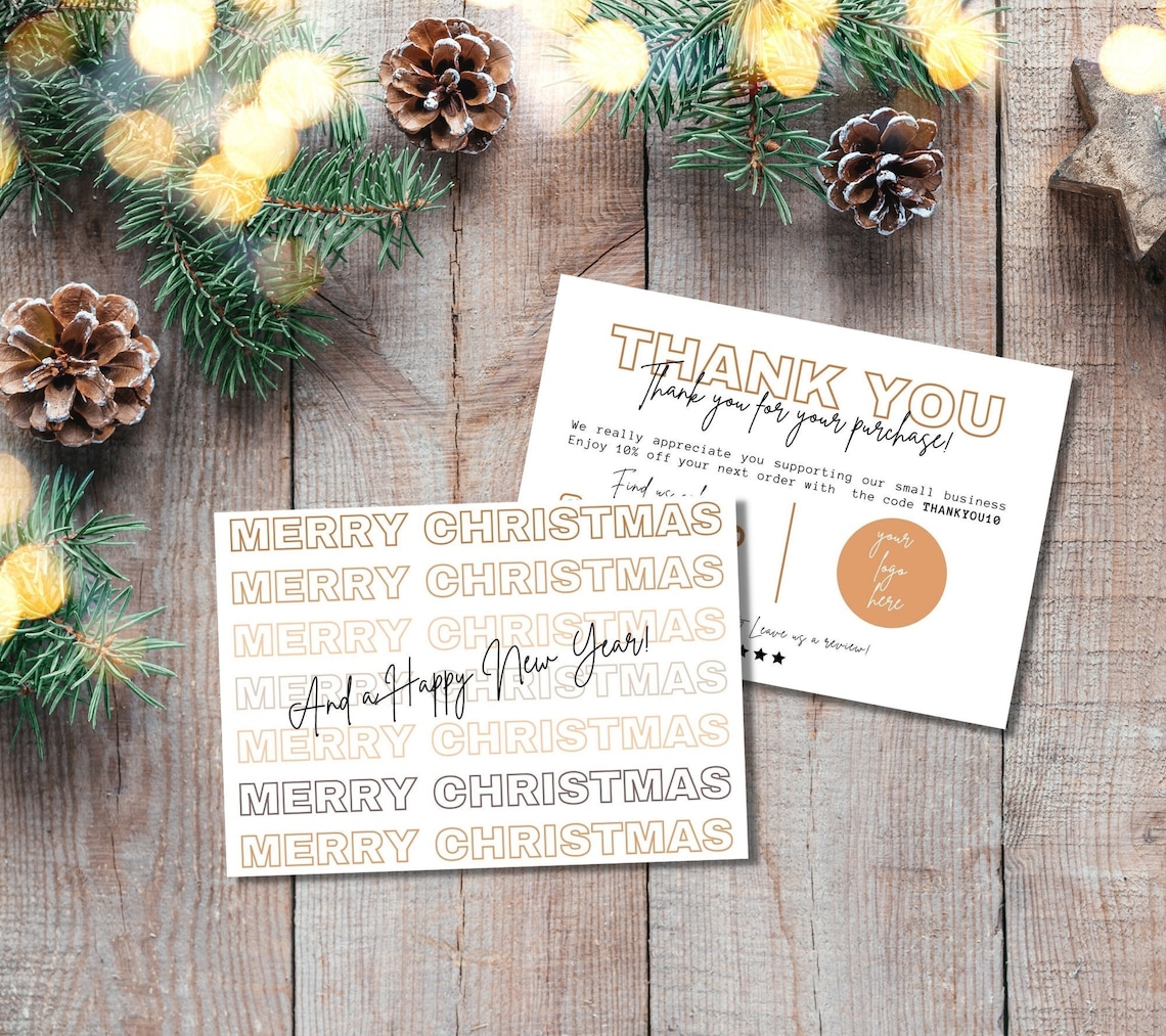 Holiday Business Thank You Card Christmas Business Card Etsy