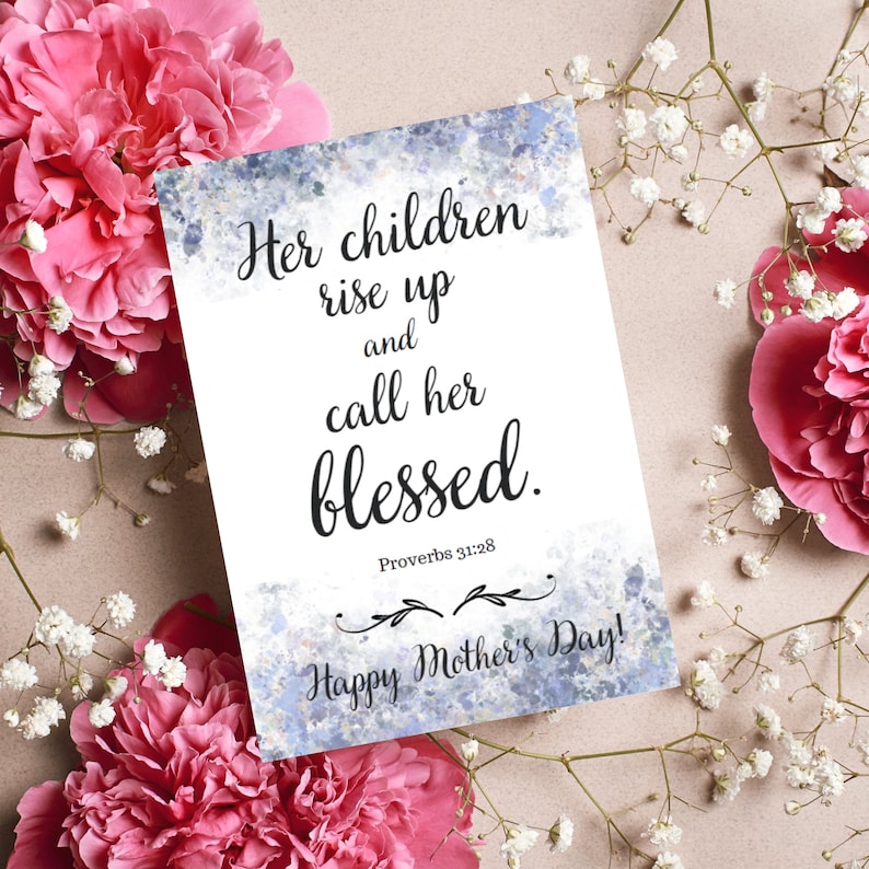 Scripture Mothers Day Cards Printable Mother's Day Cards - Etsy