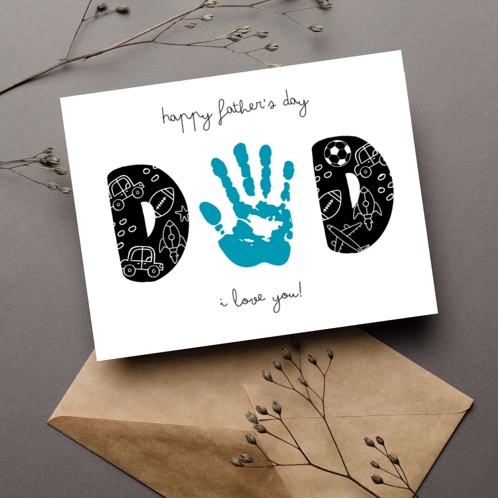 Handafdrukkunst Vaderdag: knutselen met kinderen (pdf-download) - Etsy  België, image size:2000x2000