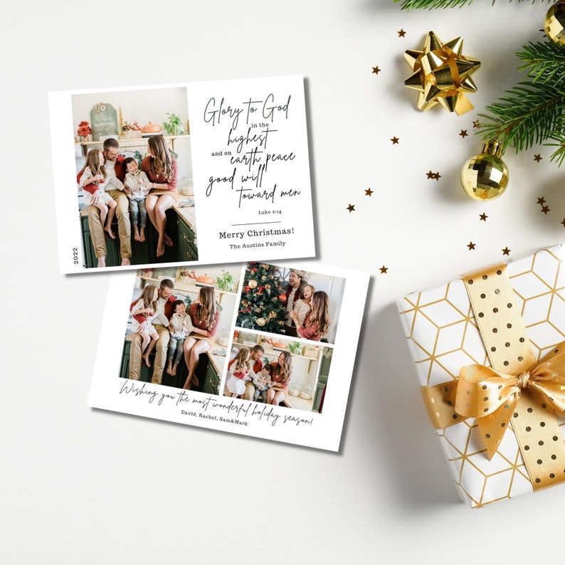 Religious Christmas Cards With Photo Christian Christmas Card Etsy