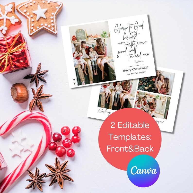 Religious Christmas Cards With Photo Christian Christmas Card Etsy
