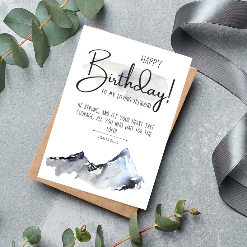 Printable Birthday Card for Husband, Scripture Birthday Card for Him ...