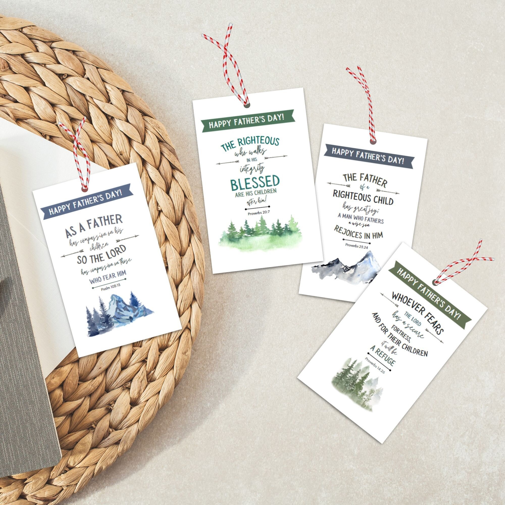 Scripture Father's Day Gift Tags, Printable Father's Day Gift Tags ...