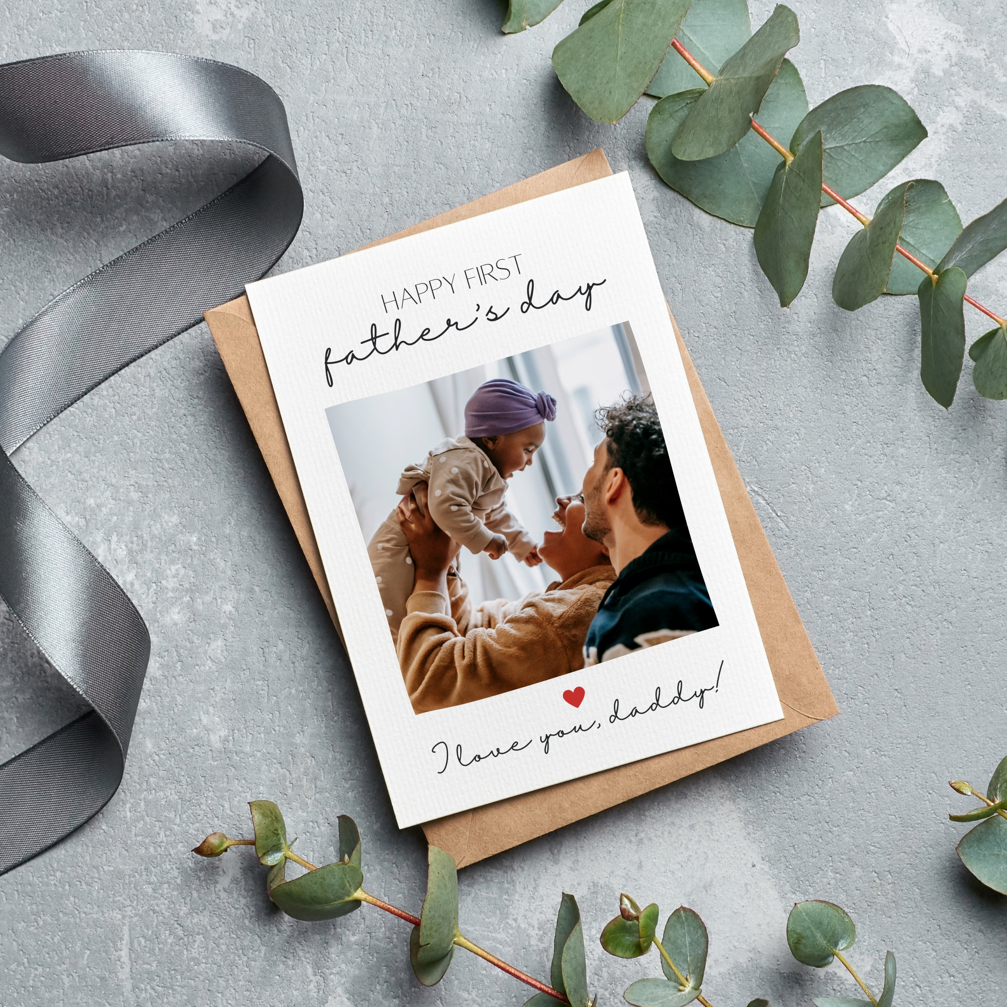 Editable First Father's Day Card With Photo, Card for Dad for Grandpa ...