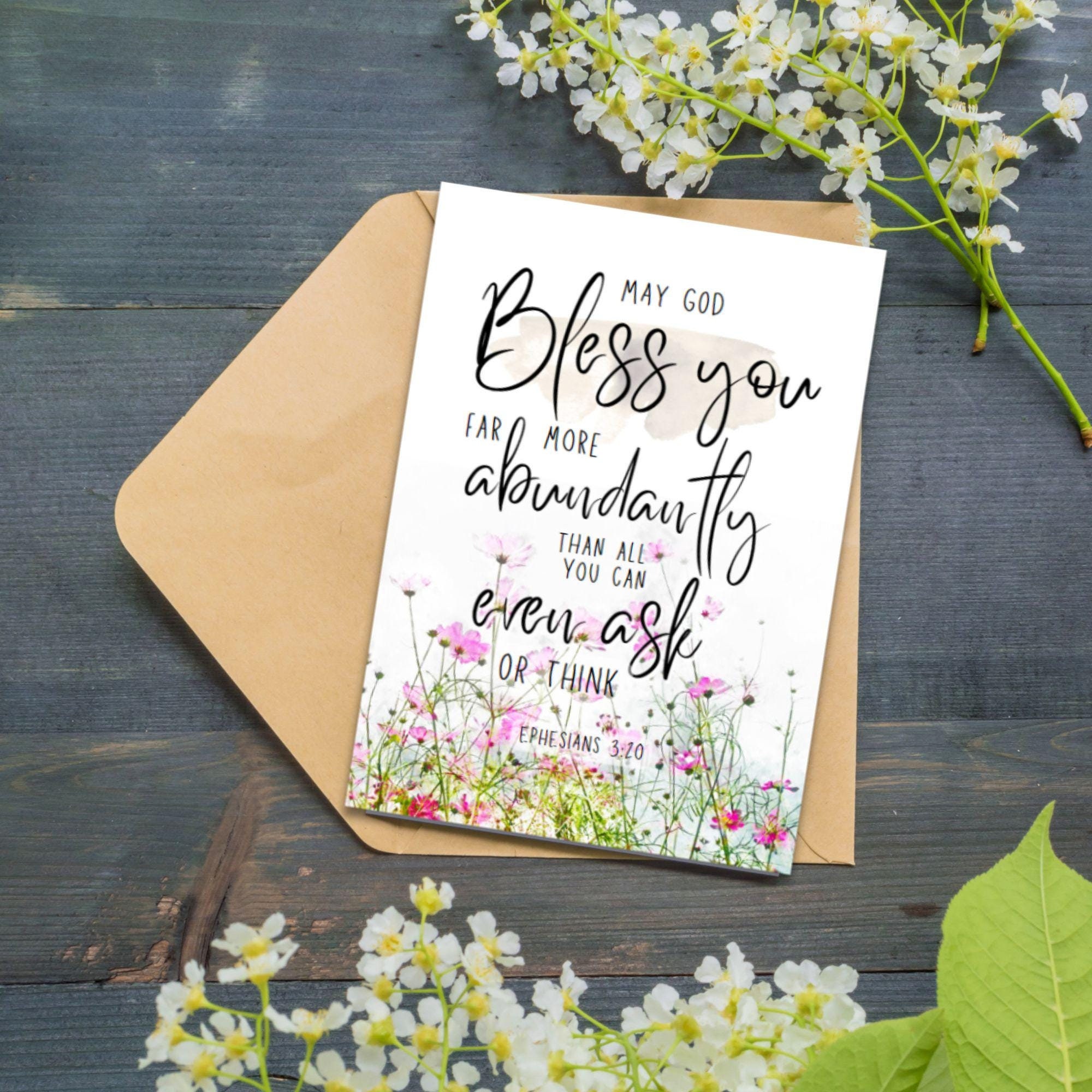 Scripture Birthday Card for Her: Floral Bible Verse (digital Download ...