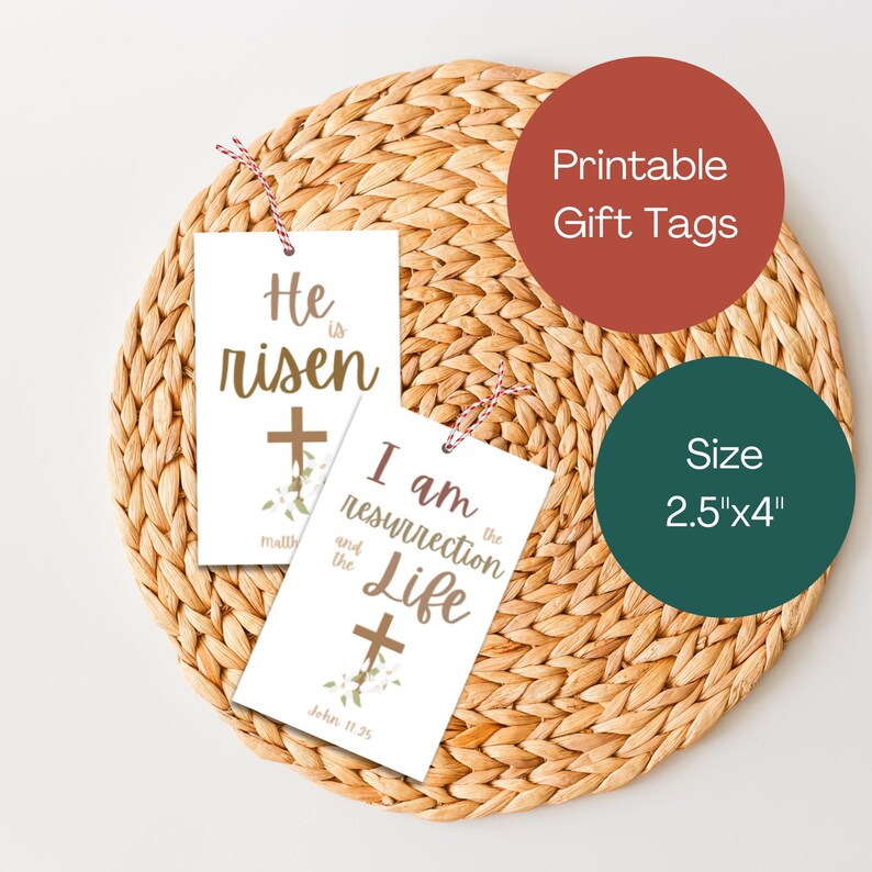 Printable Scripture Easter Gift Tags: Christian Bible Verse (digital ...