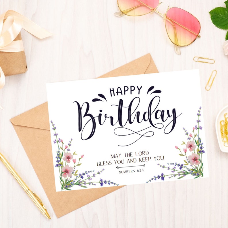 Printable Scripture Birthday Cards Set of 4 Greeting Cards Christian