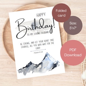 Printable Birthday Card for Husband, Scripture Birthday Card for Him ... Printable Birthday Card for Husband, Scripture Birthday Card for Him ...