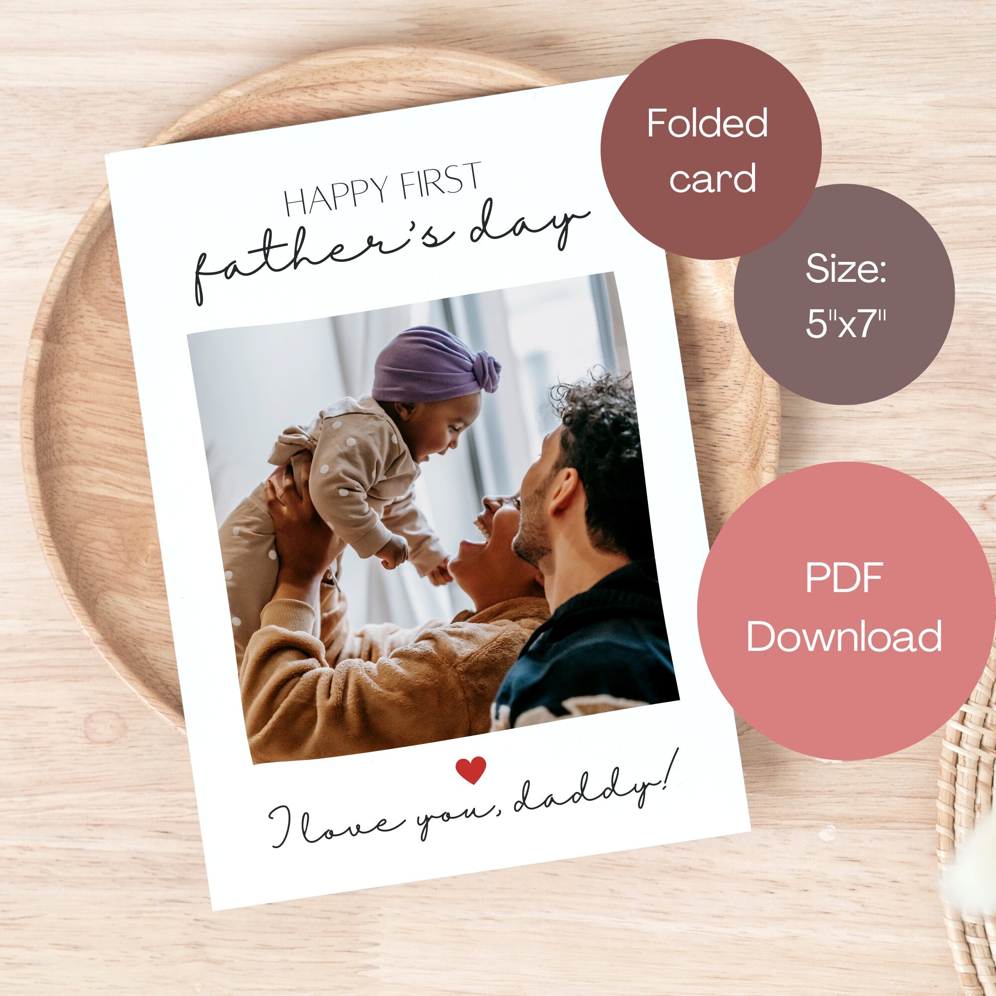Editable First Father's Day Card With Photo, Card for Dad for Grandpa ...