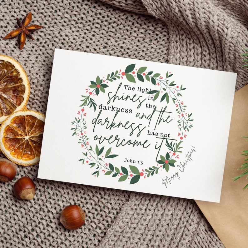 Religious Christmas Cards With Photo Christian Christmas Card Etsy