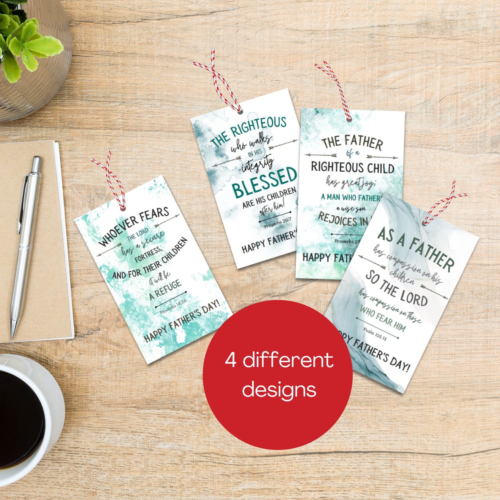 Scripture Father's Day Gift Tags, Printable Father's Day Gift Tags ...