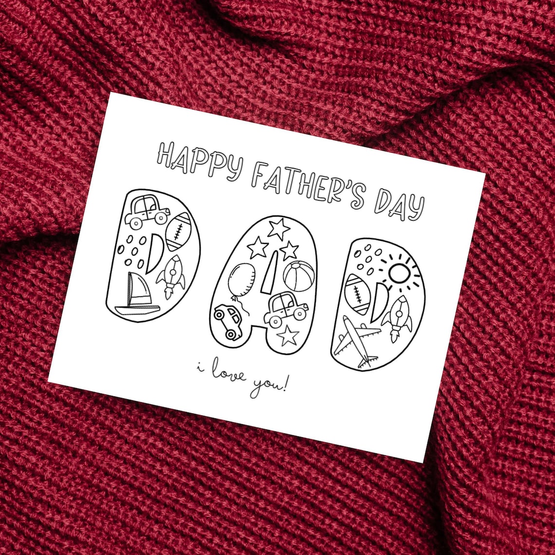Printable Father's Day Coloring Page, PDF Download Father's Day Craft ...