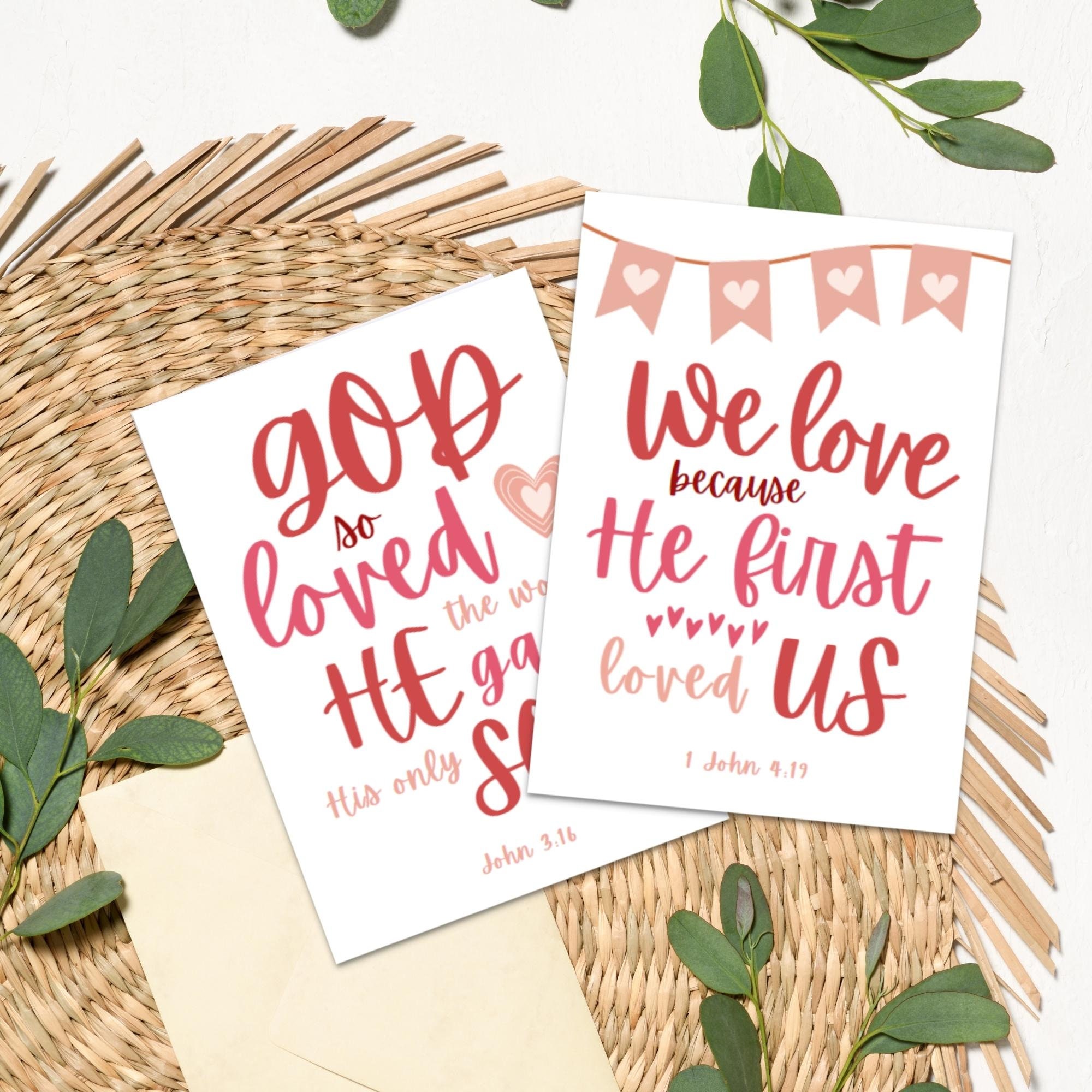 Scripture Valentine Cards: Christian Bible Verse Printables (digital ...