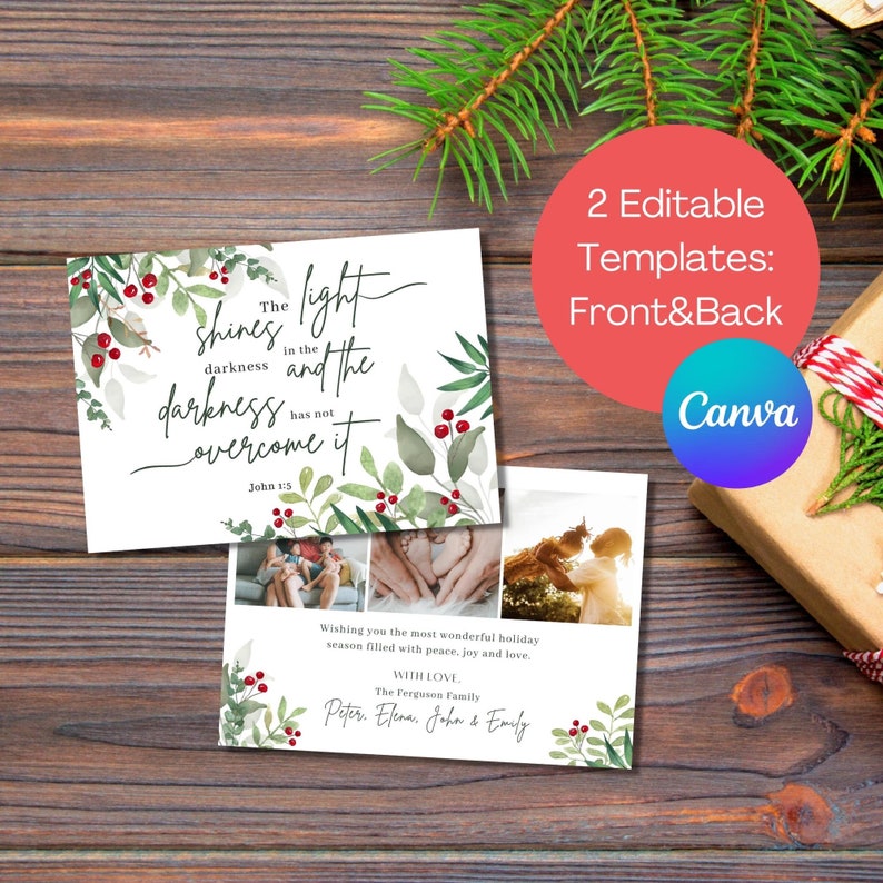 Religious Christmas Cards With Photo, Christian Christmas Card Template