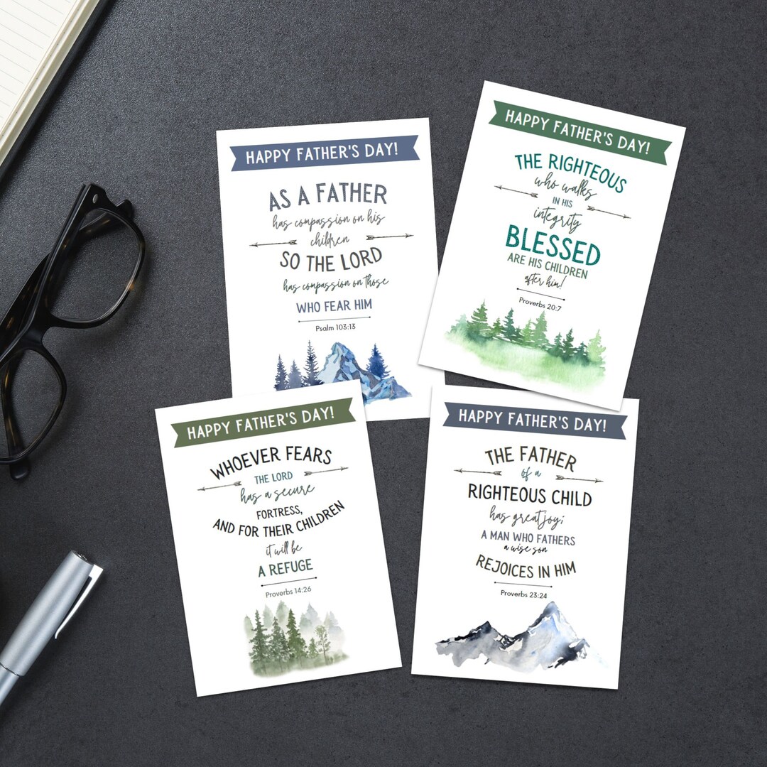 Scripture Father's Day Cards: Christian Bible Verse Printables (digital ...