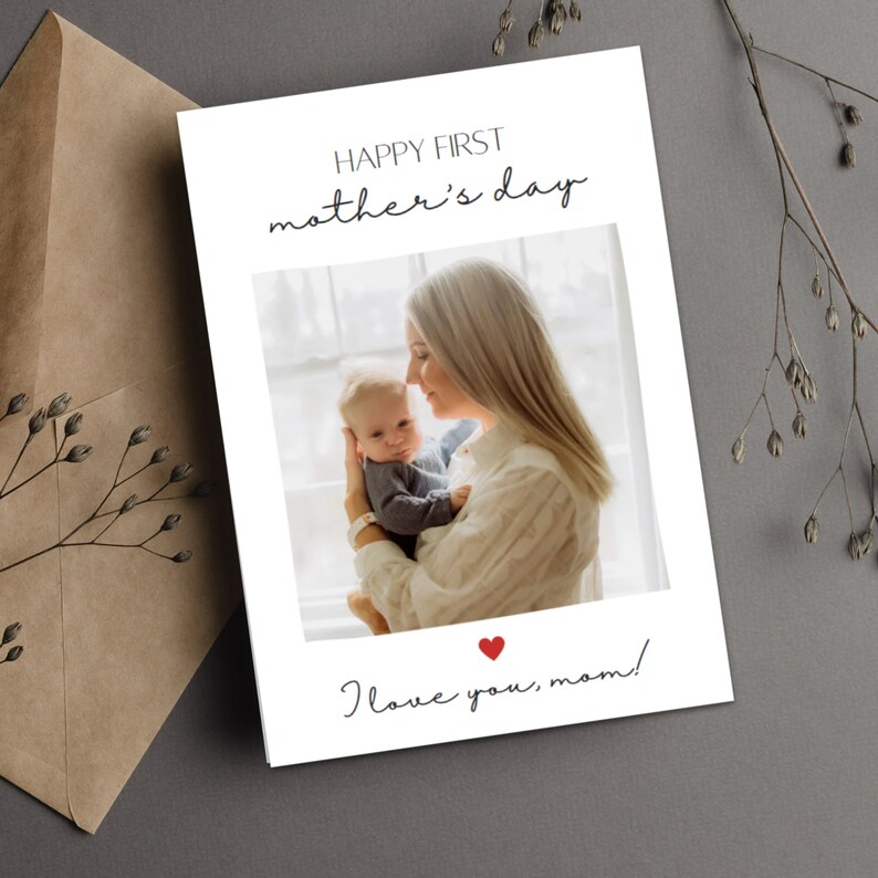 Editable First Mothers Day Card With Photo, Card for Mom, First Mothers ...