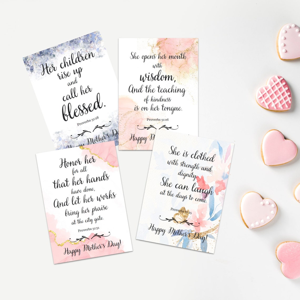 Scripture Mothers Day Cards Printable Mother's Day Cards - Etsy