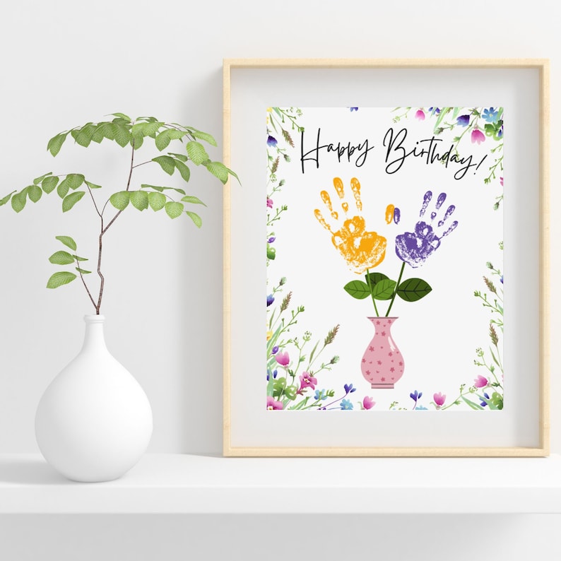 Printable Happy Birthday Handprint Craft Handmade Birthday - Etsy México