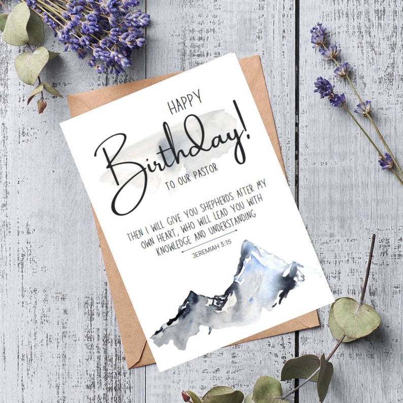 Printable Birthday Card for Pastor, Scripture Birthday Card for Church ...