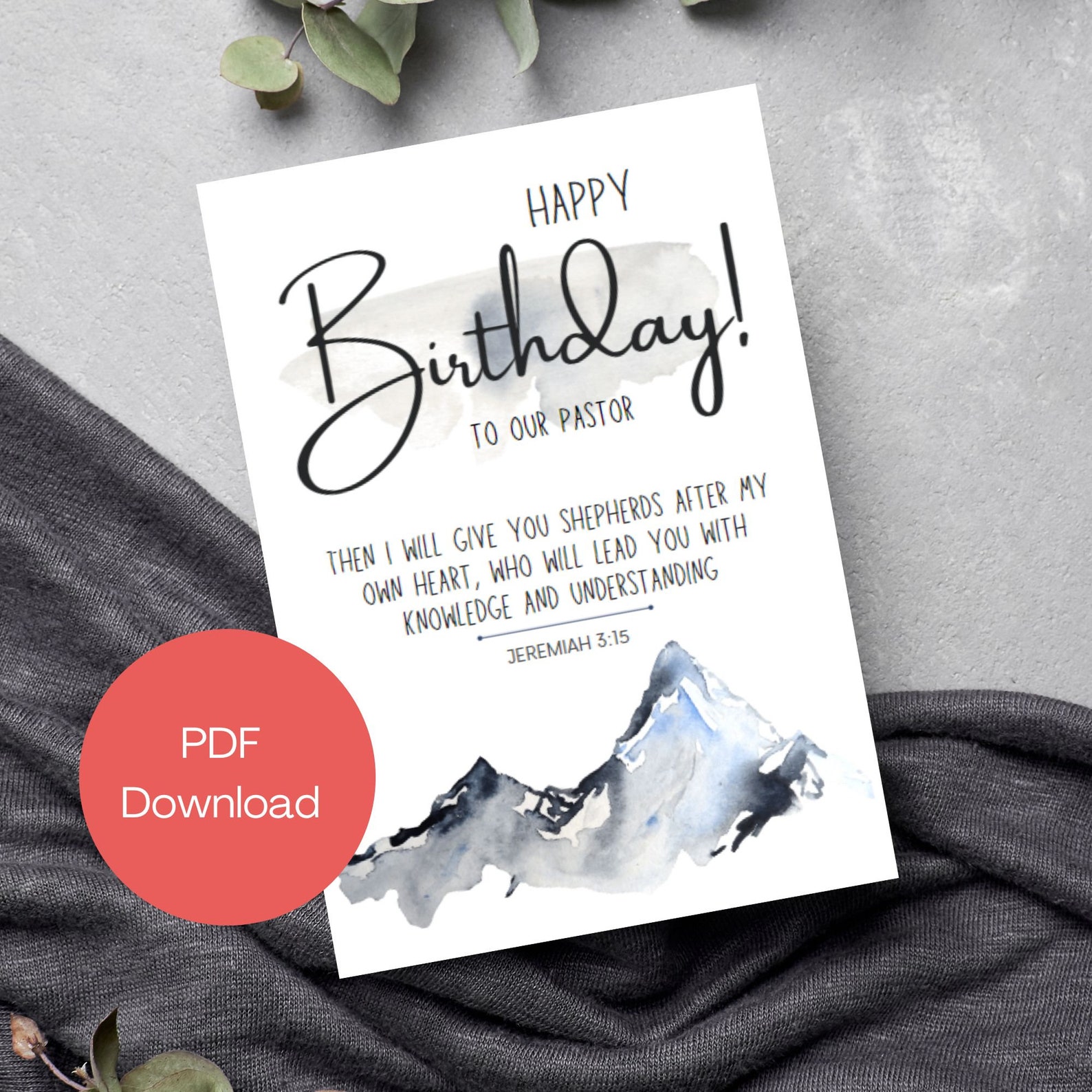 Printable Birthday Card for Pastor, Scripture Birthday Card for Church ...