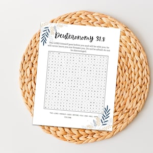 Christian Word Search Puzzle, Bible Verse Word Search 15 Printables Church Sunday School Bible Study Group Activity PDF Download Word Search