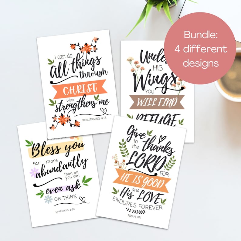 Printable Scripture Greeting Cards Greeting Cards Christian Etsy