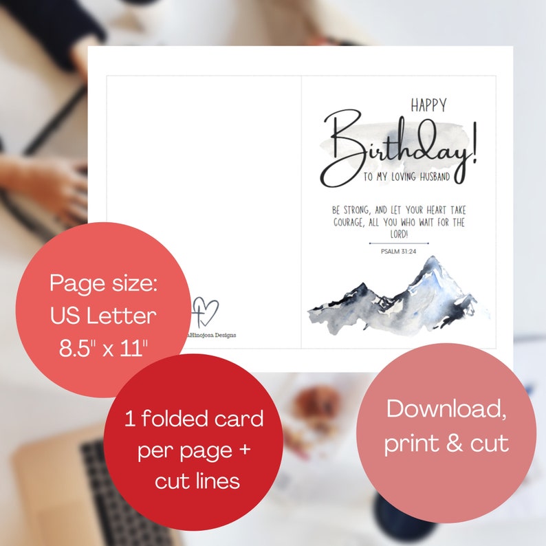 Printable Birthday Card for Husband, Scripture Birthday Card for Him ...