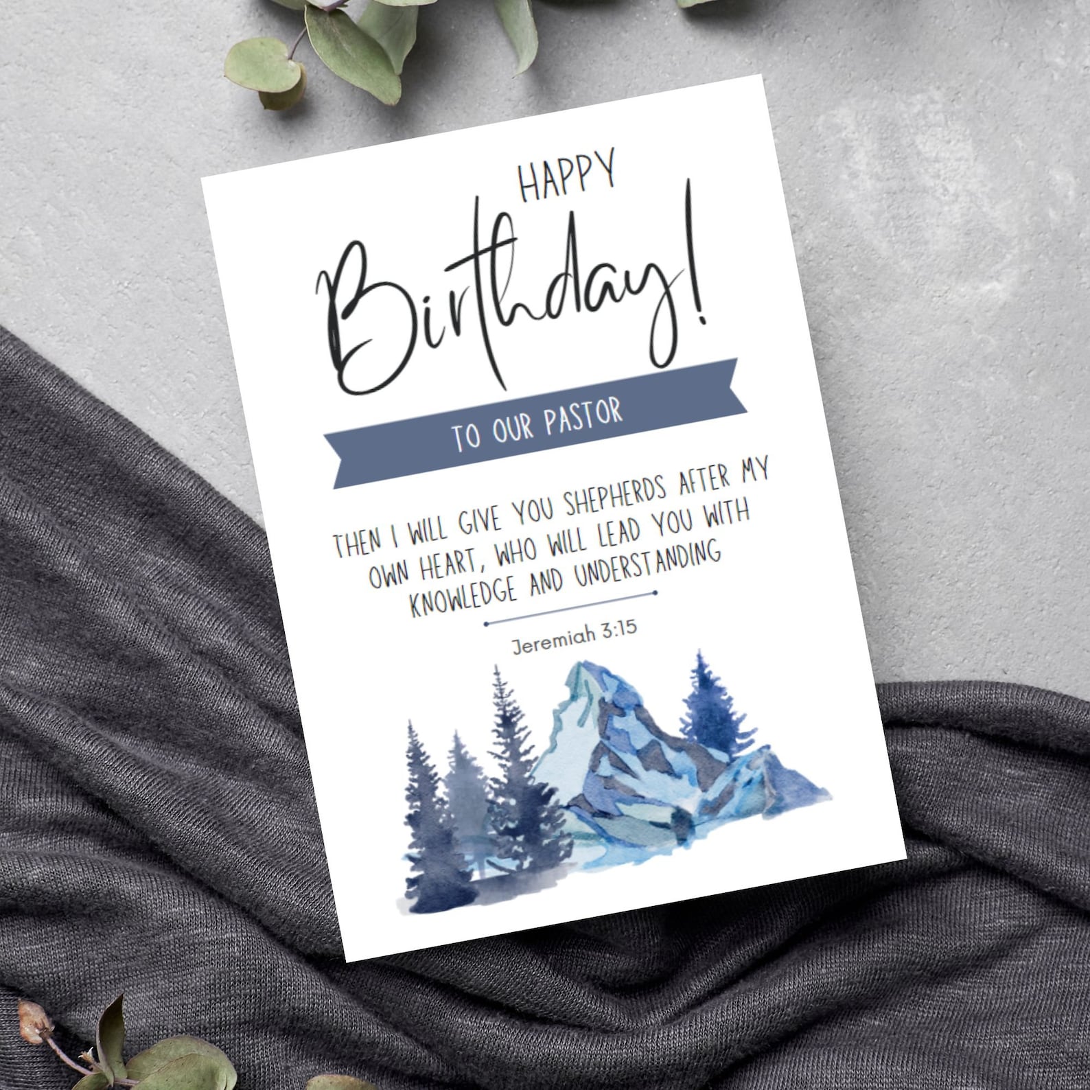 Printable Birthday Card for Pastor, Scripture Birthday Card for Church ...