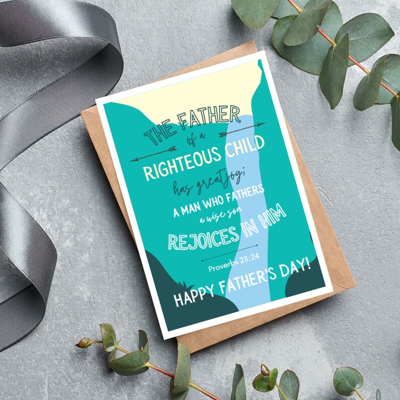 Scripture Father's Day Cards: Christian Bible Verse Set (digital ...