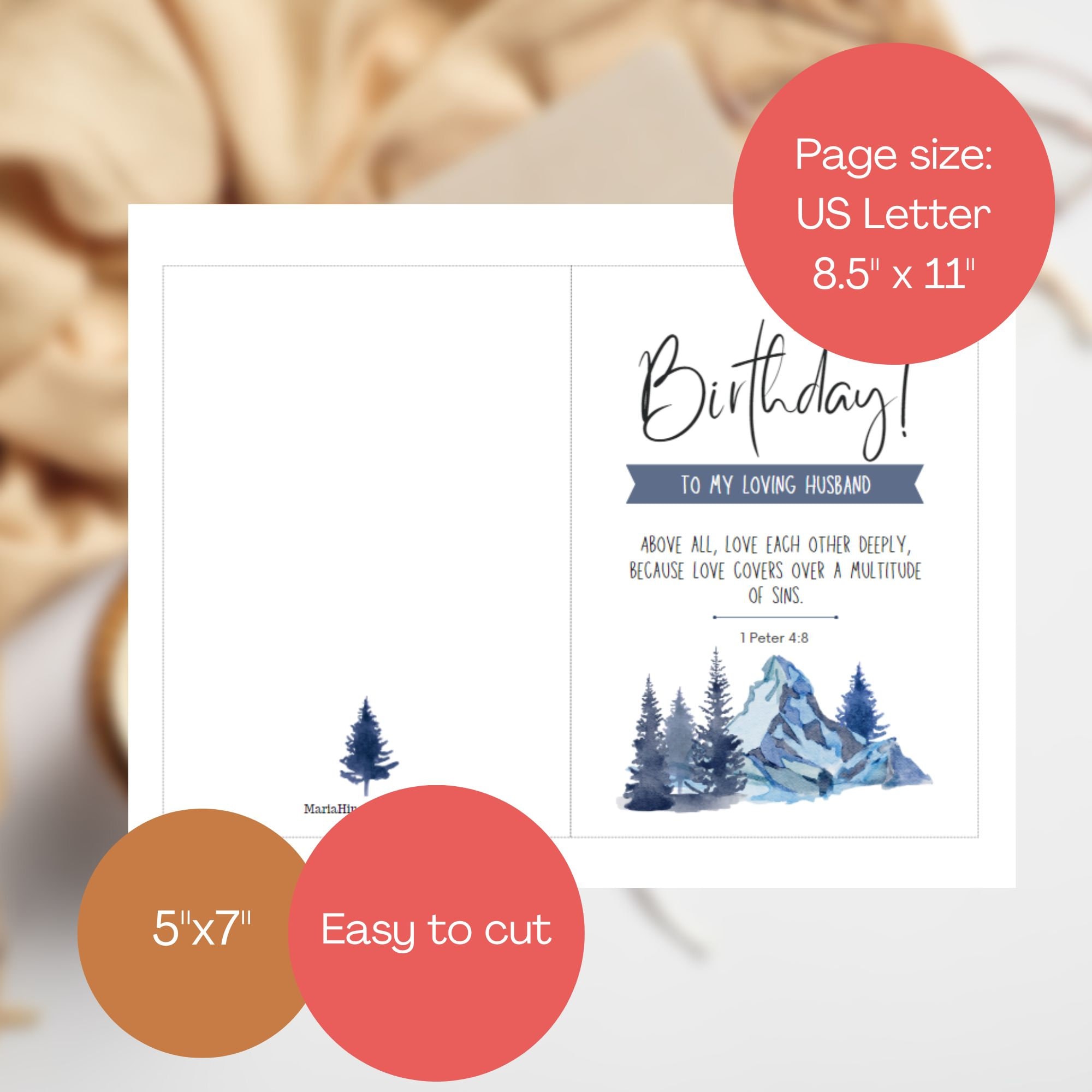 Printable Birthday Card for Husband, Scripture Birthday Card for Him ...