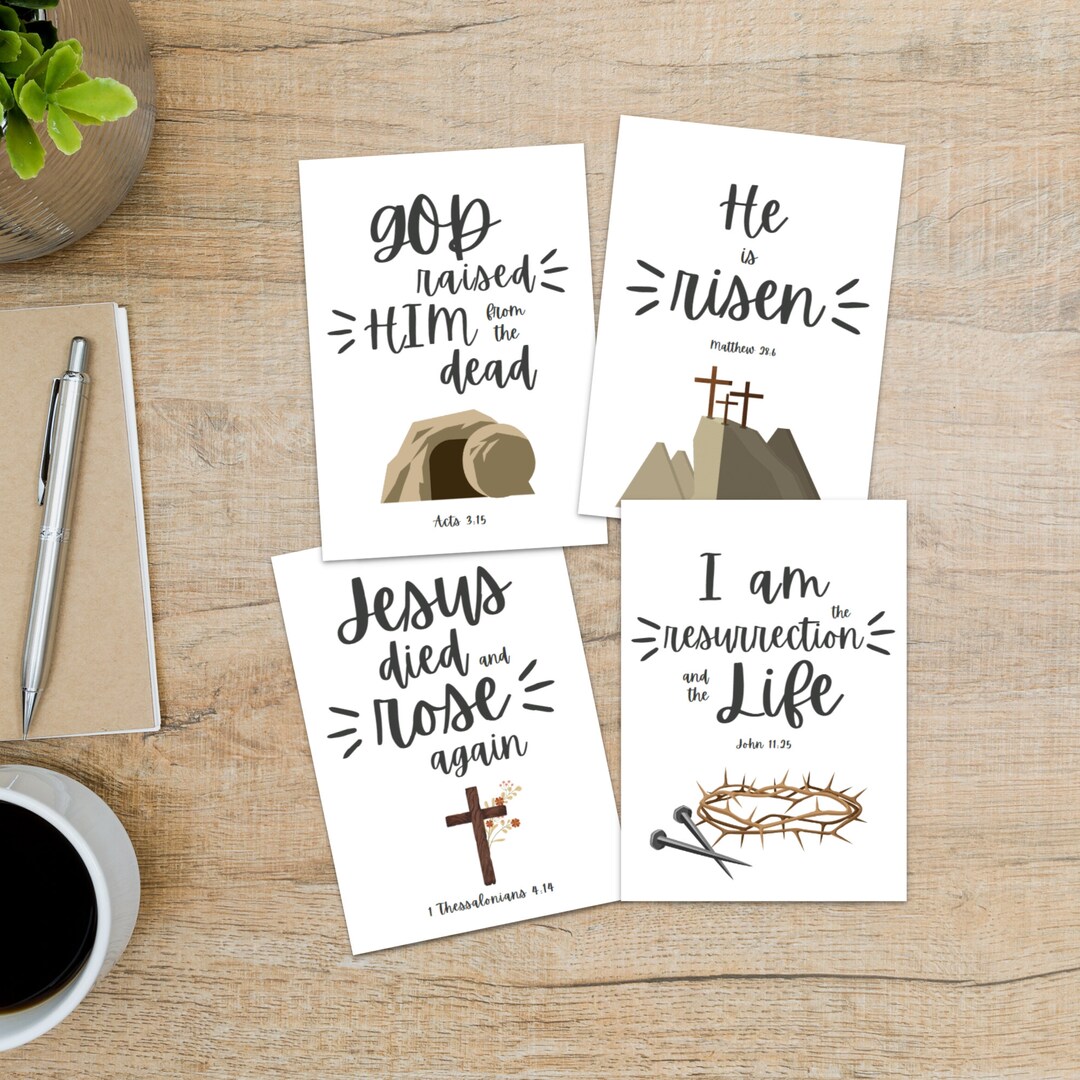 Scripture Easter Cards, Printable Easter Cards, Christian Easter ...