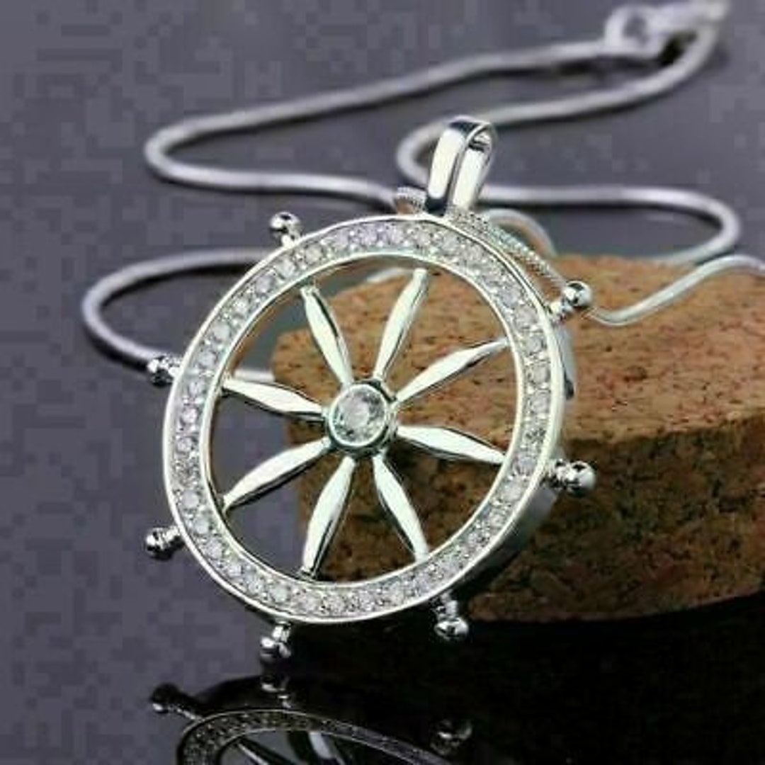 Ship Steering Wheel Necklace Boat Wheel Pendant 935 Etsy