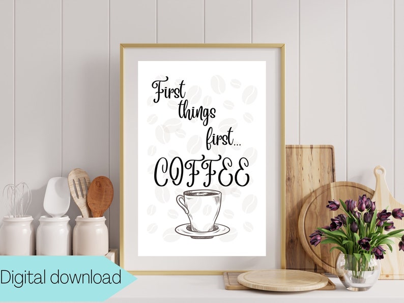 Coffee Digital Download Printable Quote Wall Art Etsy Coffee Digital Download Printable Quote Wall Art Etsy