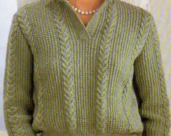 Modèle pdf de pull en tricot, modèle de pull en tricot, modèle de pull femme PDF téléchargement immédiat modèle vintage